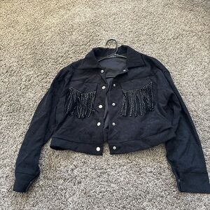 Black Fringe Women's Jacket